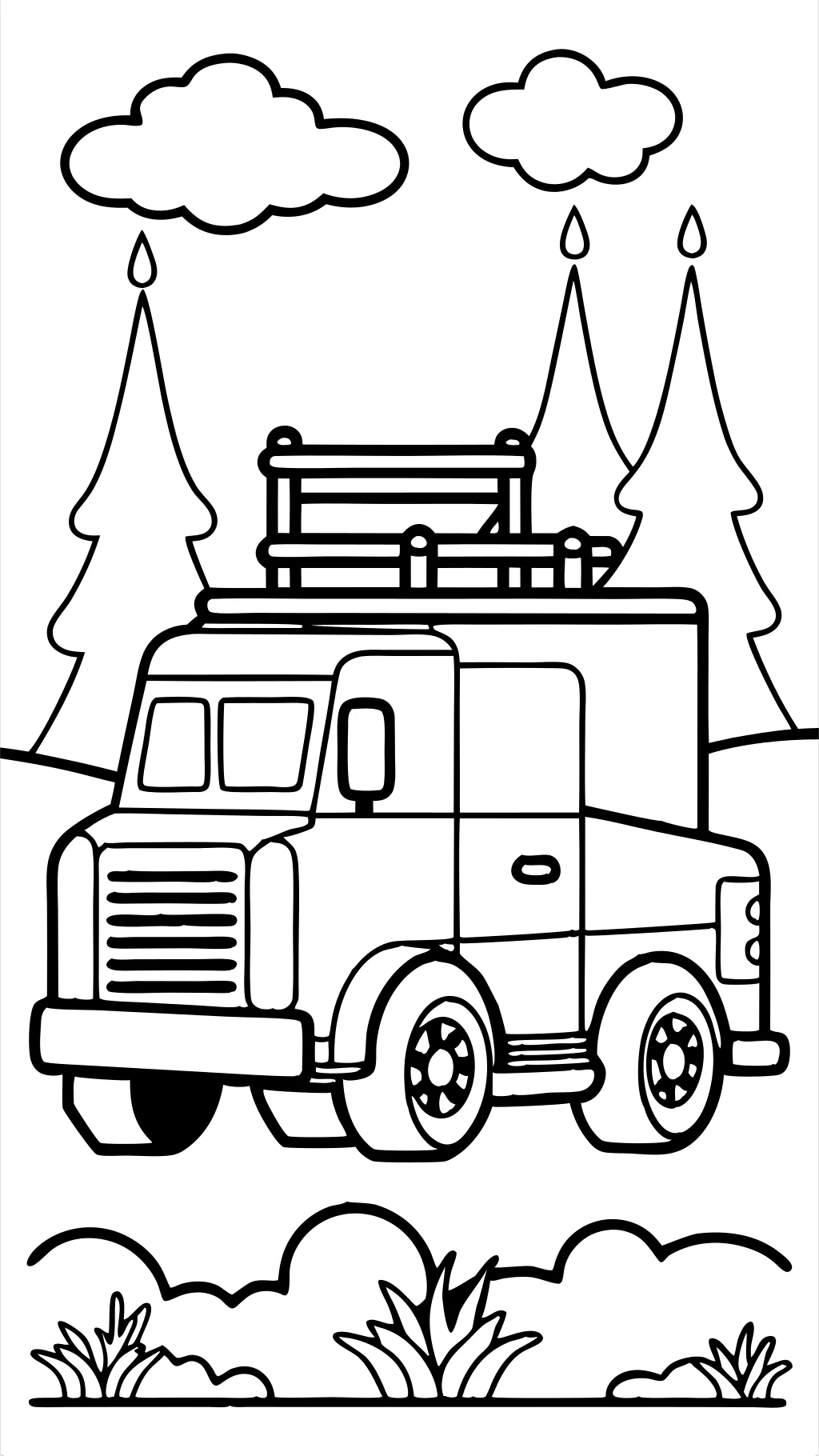 coloriages sans camion de pompiers